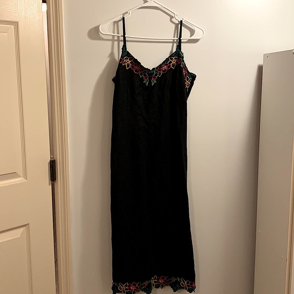 Maxi Black Embroidered Sundress
